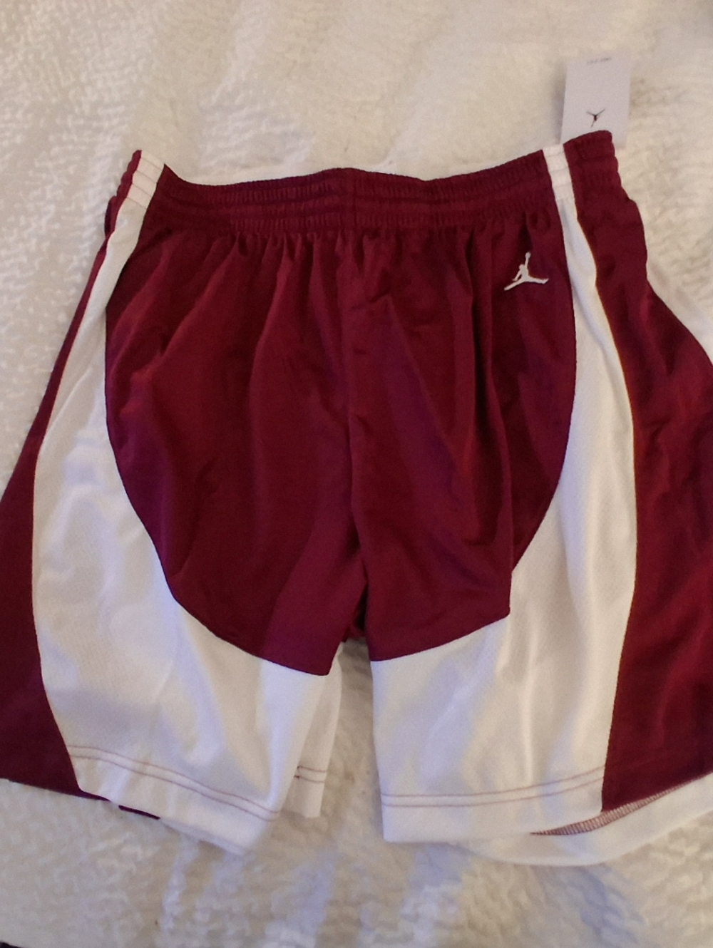 Jordan Maroon and White Basketball Shorts